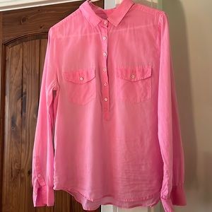 Pink cotton voile J Crew popover